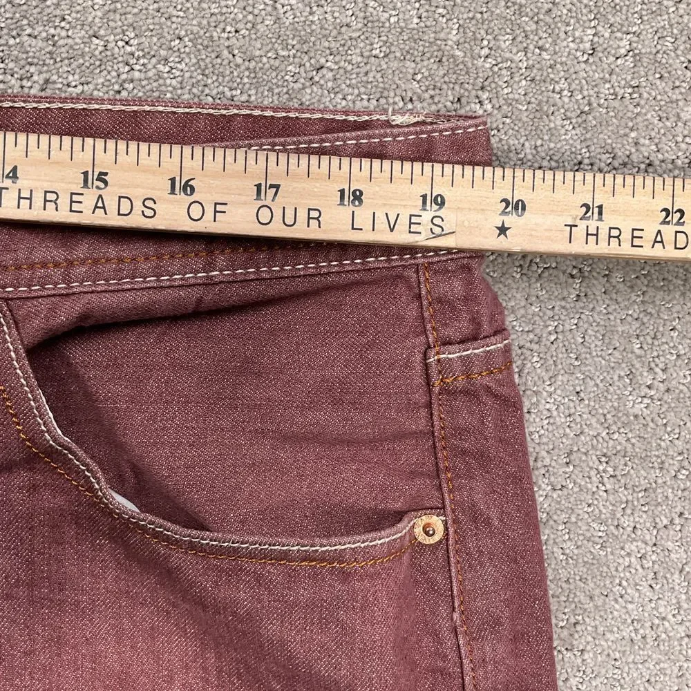 Ablanche Jeans Men 42W 34L ACT 39W‎ 33L Burgundy Cotton Denim Straight Leg  Y2K